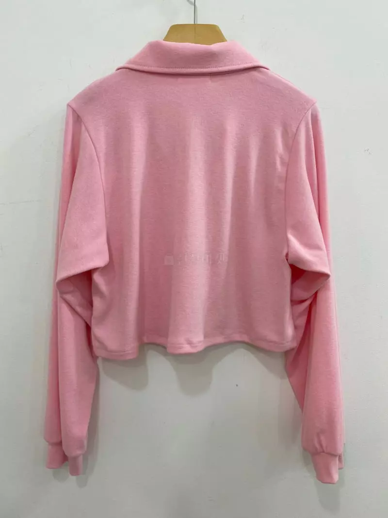 Bplan - Korean Women Fashion - #womensfashion - Collar Crop Tee - 4