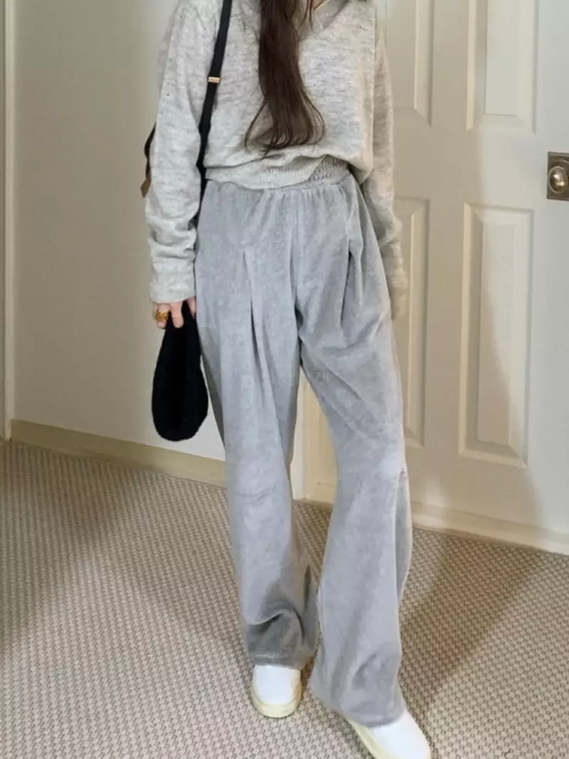 Bplan - Korean Women Fashion - #momslook - Wrinkle Pants - 3