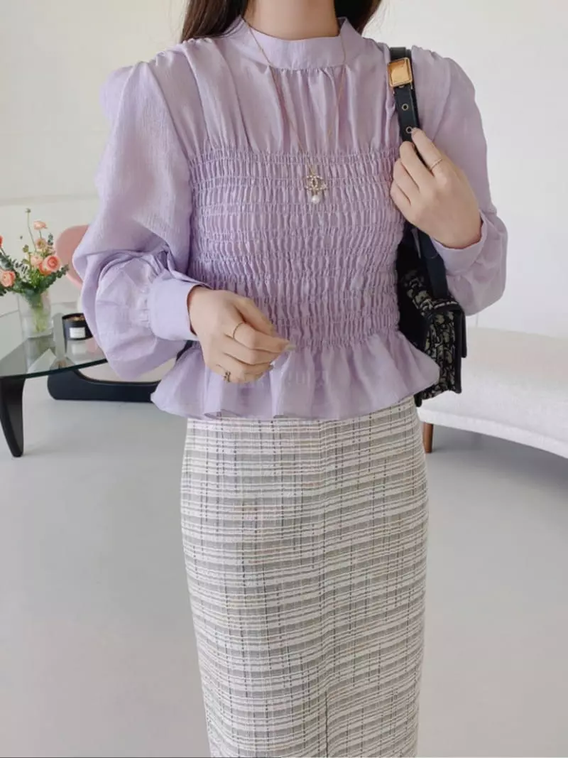 Bplan - Korean Women Fashion - #thatsdarling - Wrinkle Blouse