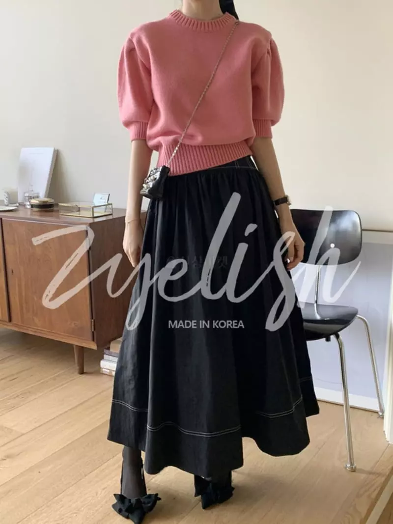 Bplan - Korean Women Fashion - #vintageinspired - Stitch Skirt - 2