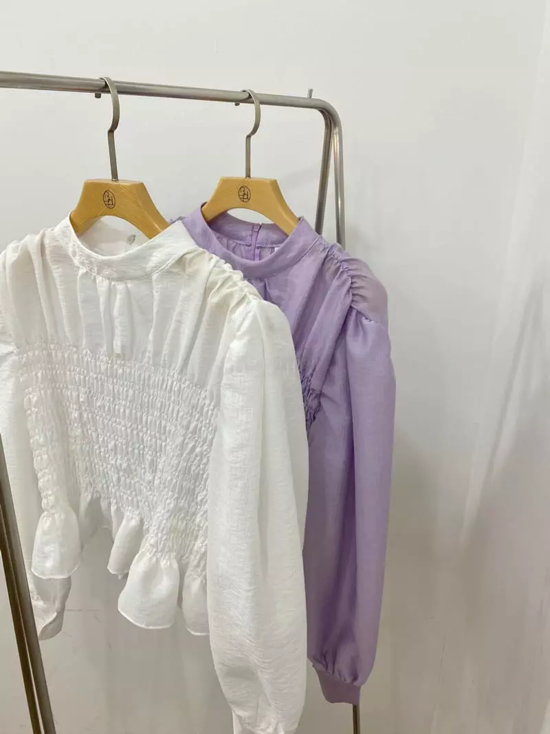Bplan - Korean Women Fashion - #momslook - Wrinkle Blouse - 4