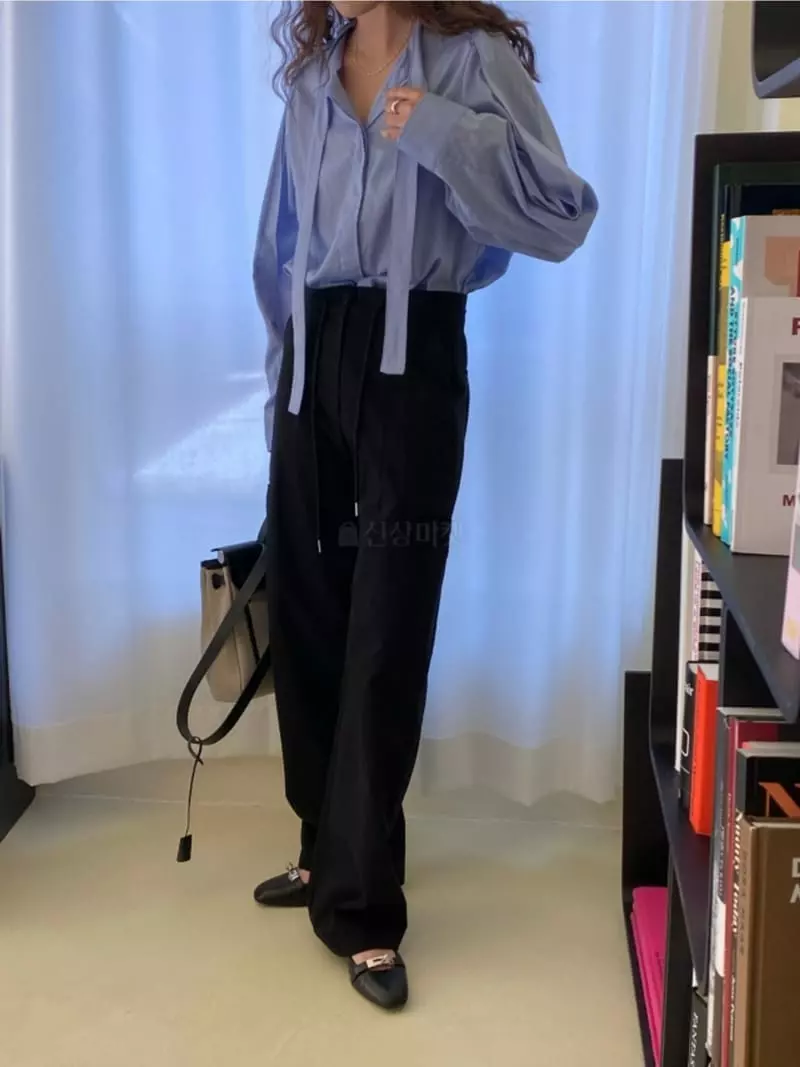 Breathe - Korean Women Fashion - #momslook - French Tie Blouse
