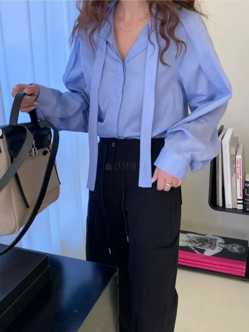 Breathe - Korean Women Fashion - #momslook - French Tie Blouse - 3