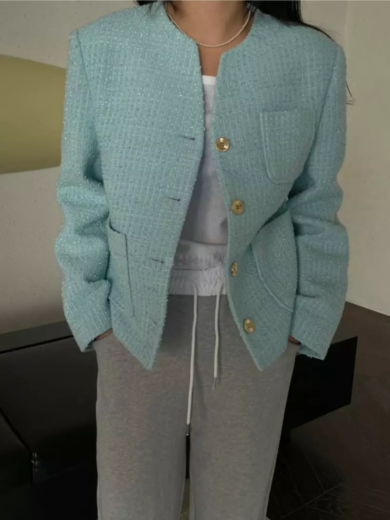 Breathe - Korean Women Fashion - #pursuepretty - Sunset Tweed Jacket