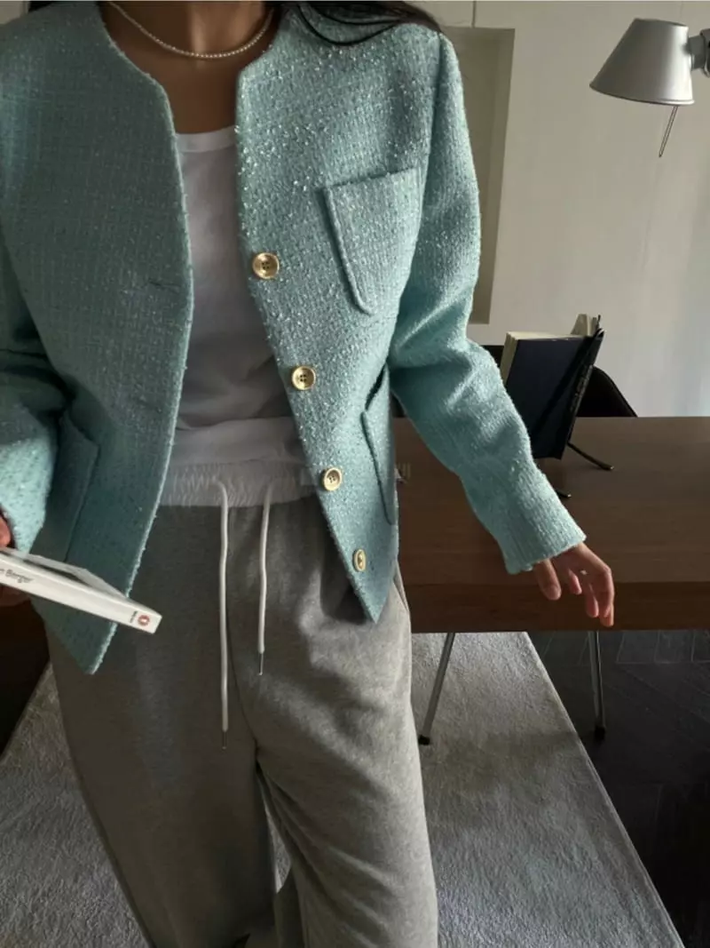 Breathe - Korean Women Fashion - #romanticstyle - Sunset Tweed Jacket - 3