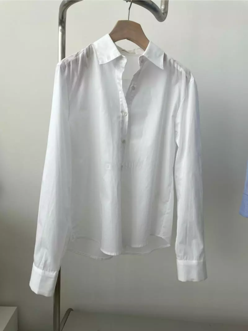 Breathe - Korean Women Fashion - #romanticstyle - Slit Stripe Shirt