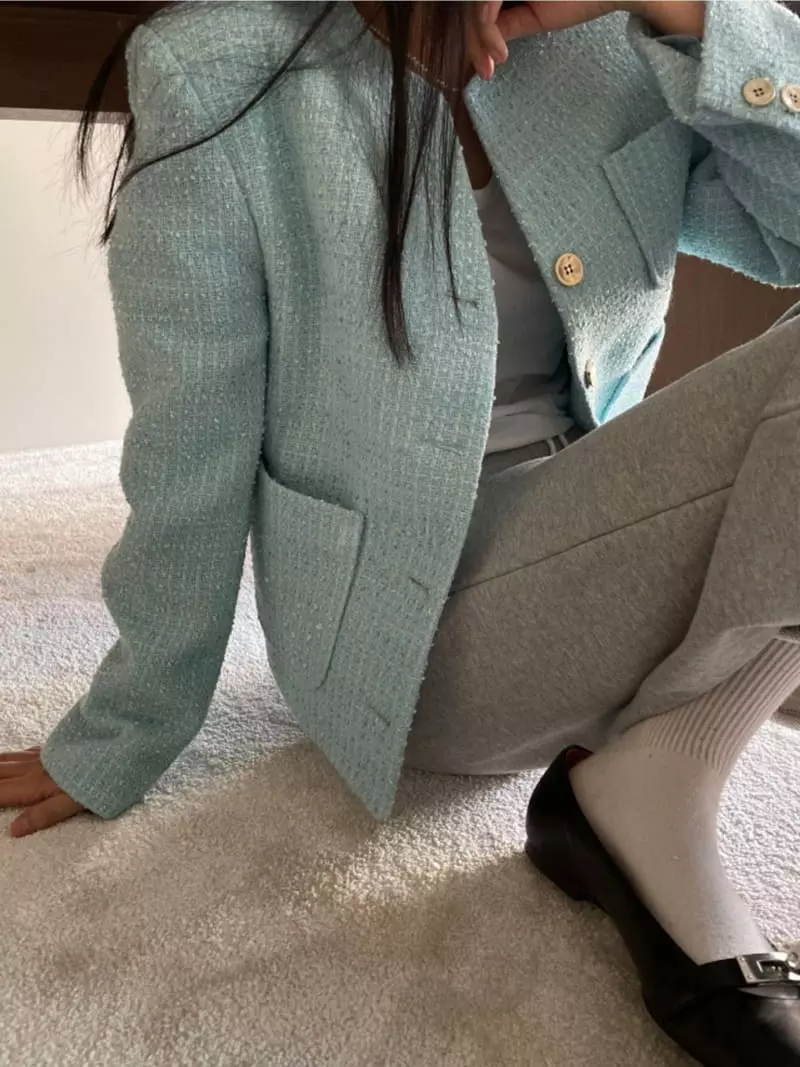 Breathe - Korean Women Fashion - #romanticstyle - Sunset Tweed Jacket - 4