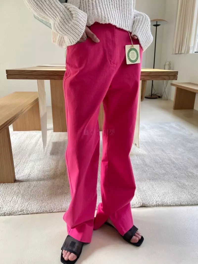 Breathe - Korean Women Fashion - #shopsmall - Cotton Slit Pants - 4