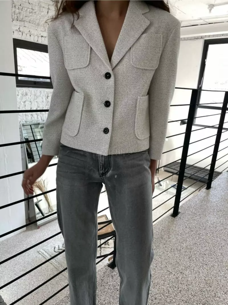 Breathe - Korean Women Fashion - #vintageinspired - Fomal Tweed Jacket - 3