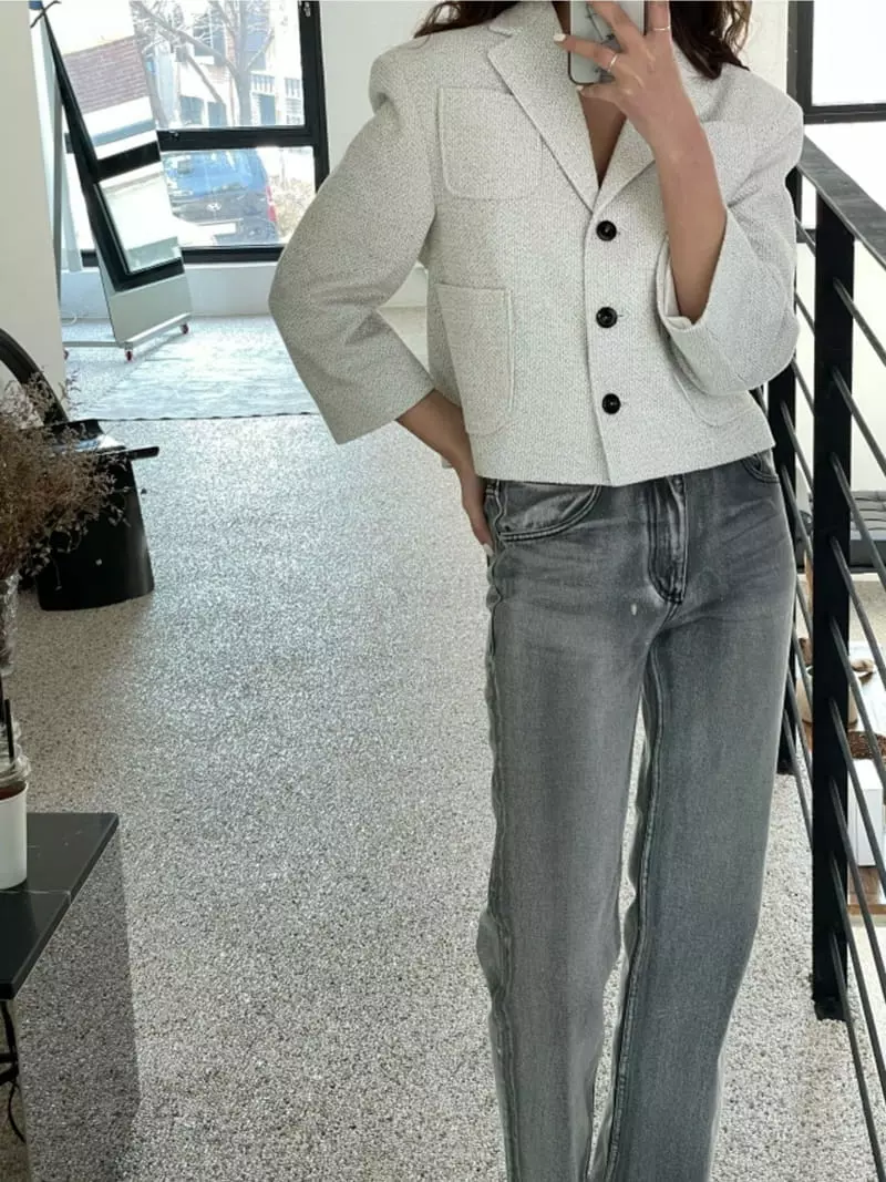 Breathe - Korean Women Fashion - #vintageinspired - Fomal Tweed Jacket - 4