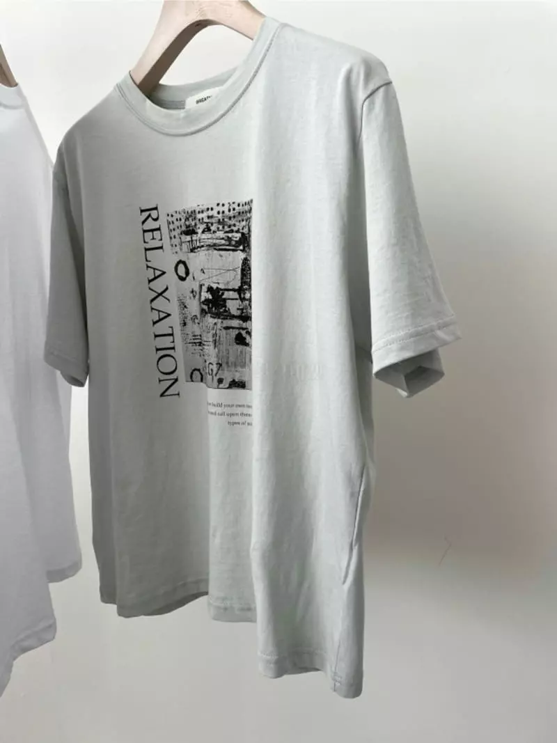 Breathe - Korean Women Fashion - #vintagekidsstyle - Relax Print Tee - 3