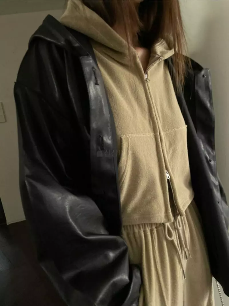 Breathe - Korean Women Fashion - #momslook - Towel Hoody Zip-up  - 4
