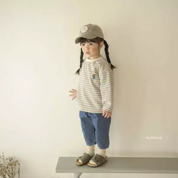 Buttercup - Korean Children Fashion - #kidsshorts - Jumping Bear Stripes Tee