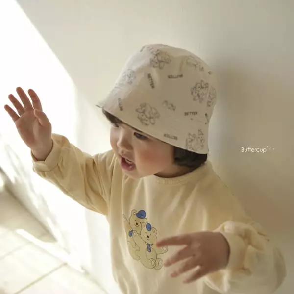 Buttercup - Korean Children Fashion - #kidzfashiontrend - School Bear Reversible Bucket Hat - 2