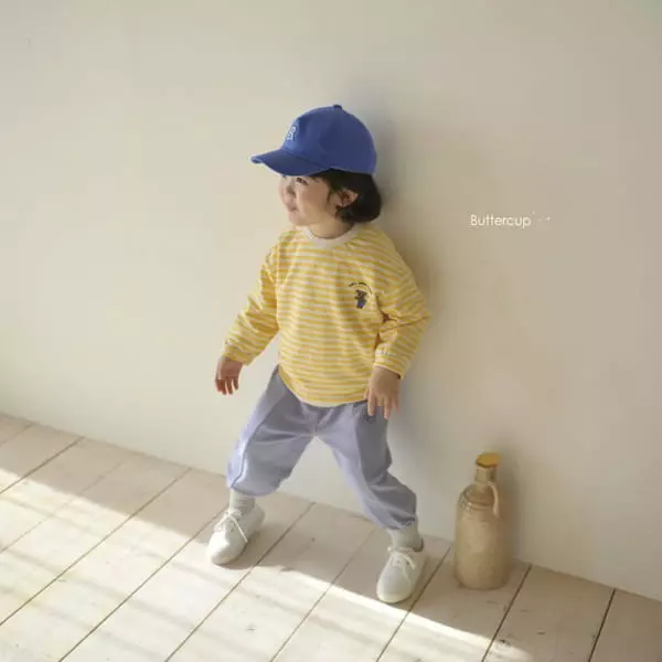 Buttercup - Korean Children Fashion - #todddlerfashion - Jumping Bear Stripes Tee - 9