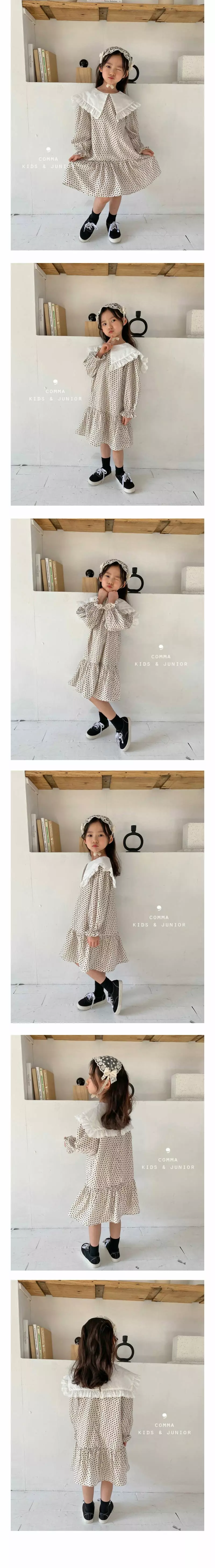 COMMA - Korean Children Fashion Brand - #designkidswear - Dot Collar One-piece - 2