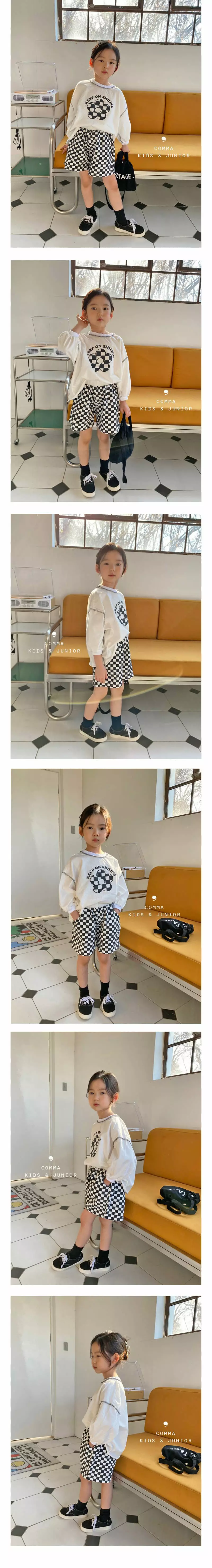 COMMA - Korean Children Fashion Brand - #kidsstore - Check Flower Tee - 2