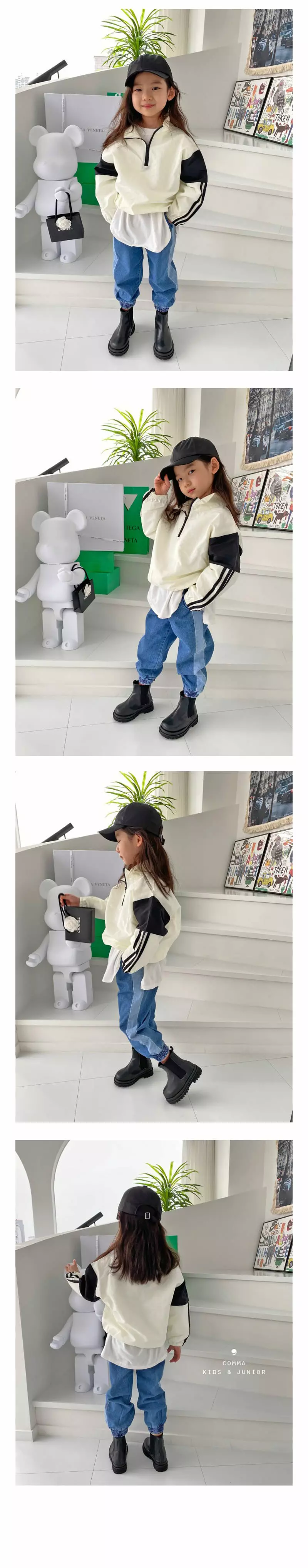 COMMA - Korean Children Fashion Brand - #littlefashionista - Colored Denim Jogger Pants - 4