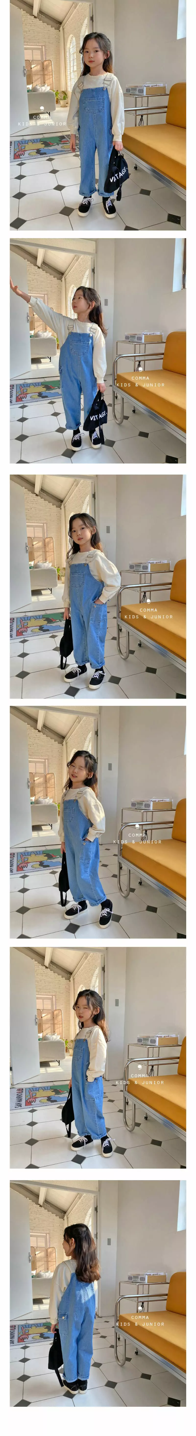 COMMA - Korean Children Fashion Brand - #minifashionista - Denim Suspender Pants - 2