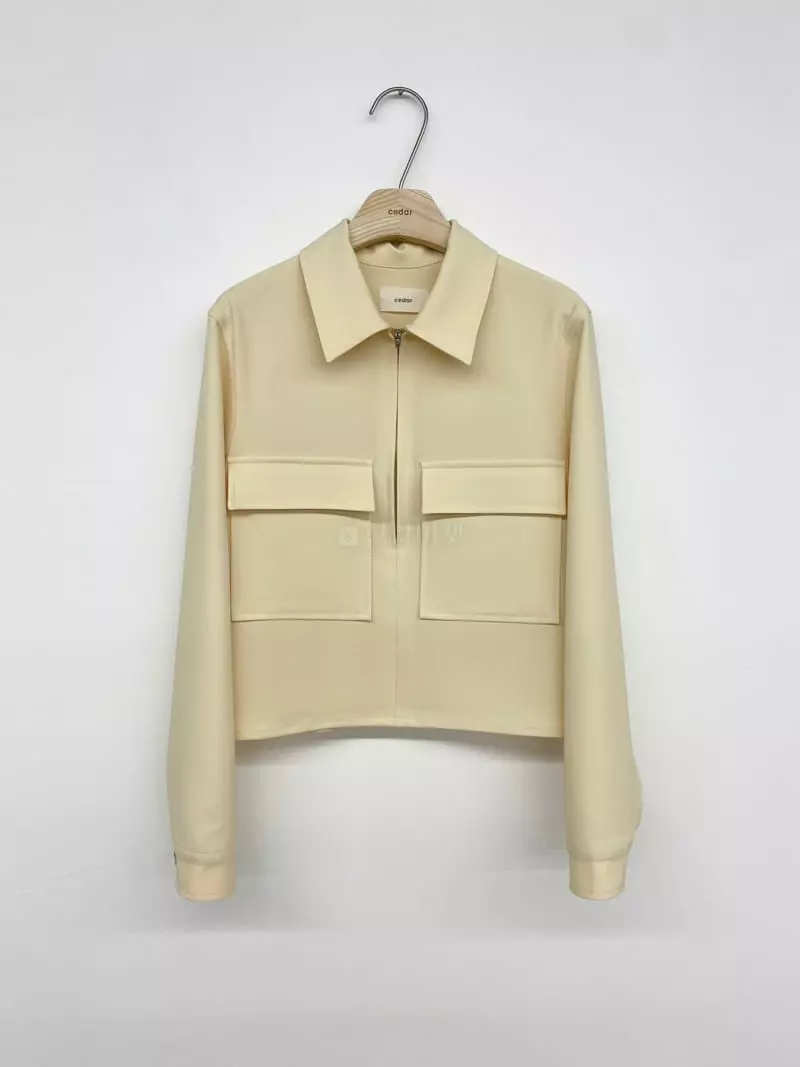 Cedar - Korean Women Fashion - #momslook - Mud Zip-up Blouse - 3