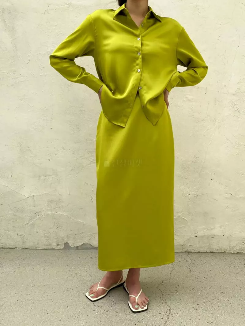Cedar - Korean Women Fashion - #pursuepretty - Satin Long Skirt  - 2