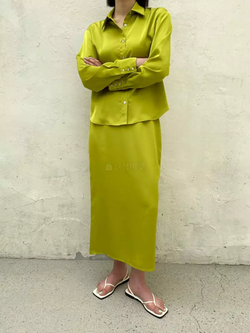 Cedar - Korean Women Fashion - #restrostyle - Satin Long Skirt  - 3