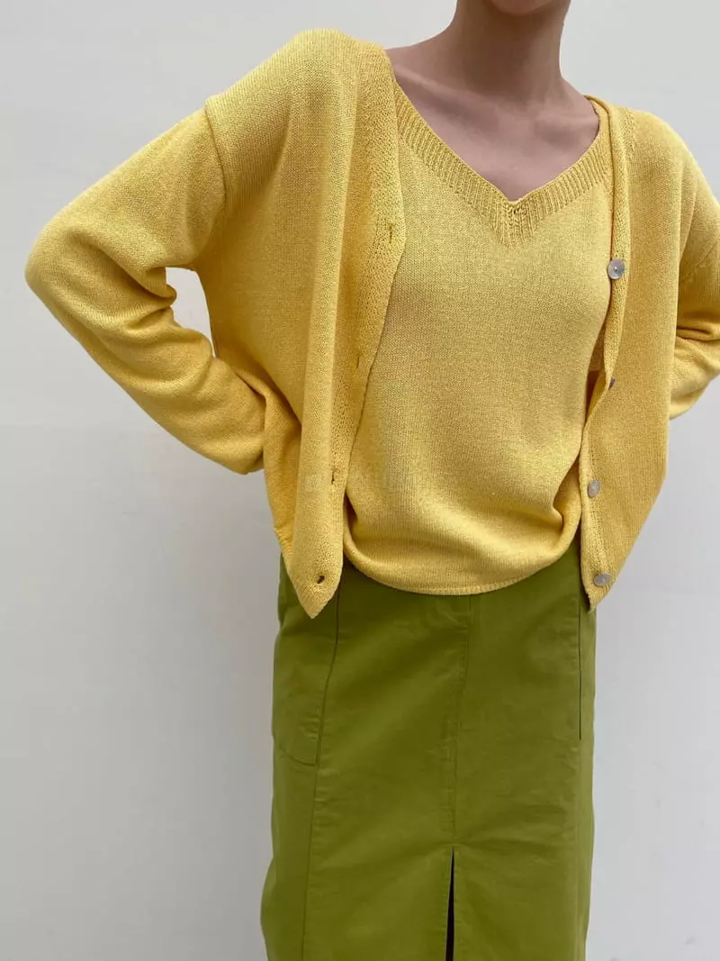 Cedar - Korean Women Fashion - #restrostyle - Corn Cardigan - 2