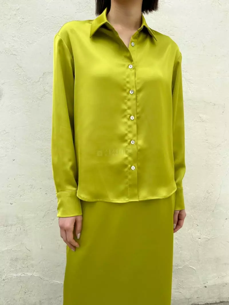 Cedar - Korean Women Fashion - #vintageinspired - Satin Shirt 
