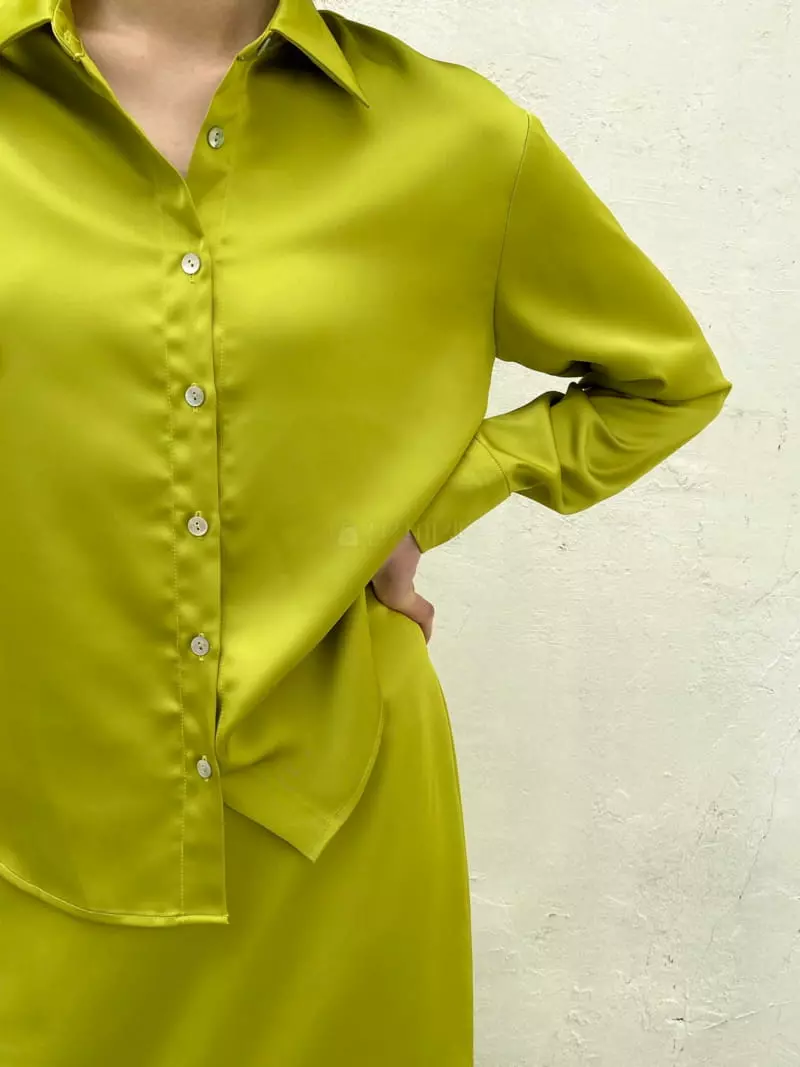 Cedar - Korean Women Fashion - #vintagekidsstyle - Satin Shirt  - 2