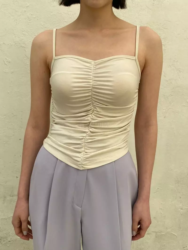 Cedar - Korean Women Fashion - #womensfashion - Even Shirring Sleeveless Tee - 3