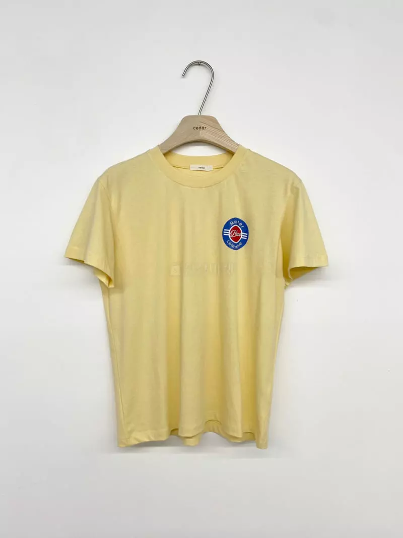 Cedar - Korean Women Fashion - #womensfashion - Blue Coloring Tee - 2