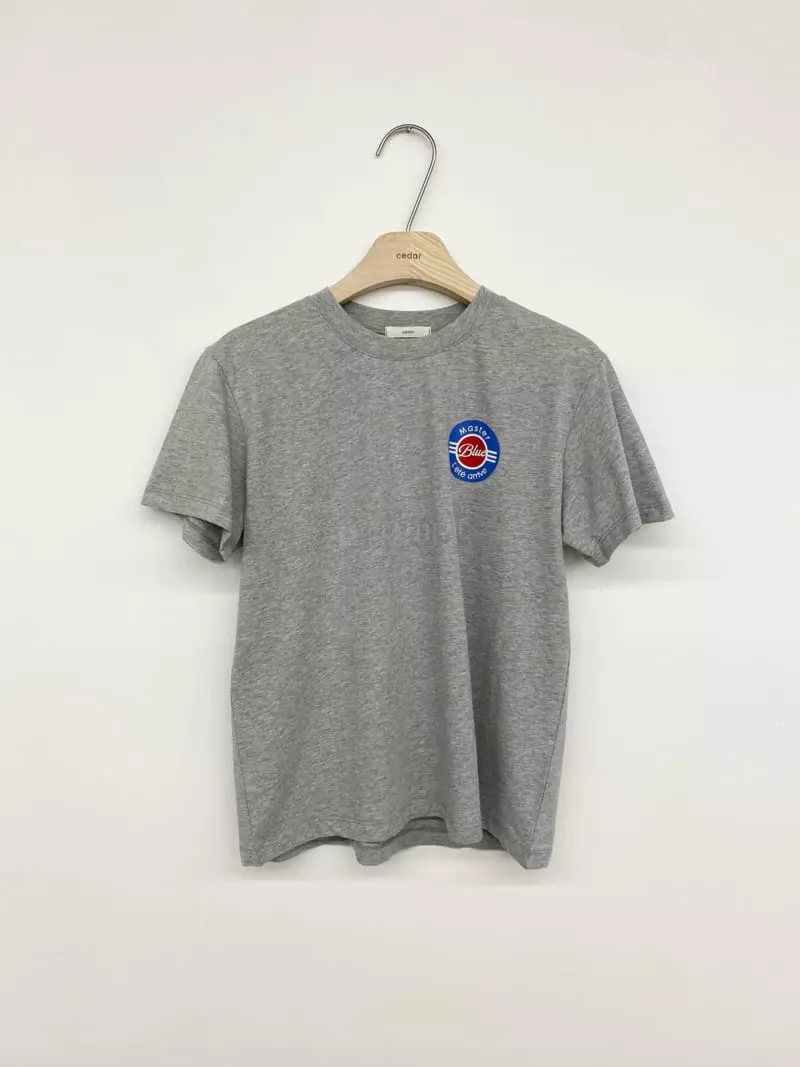 Cedar - Korean Women Fashion - #momslook - Blue Coloring Tee - 4