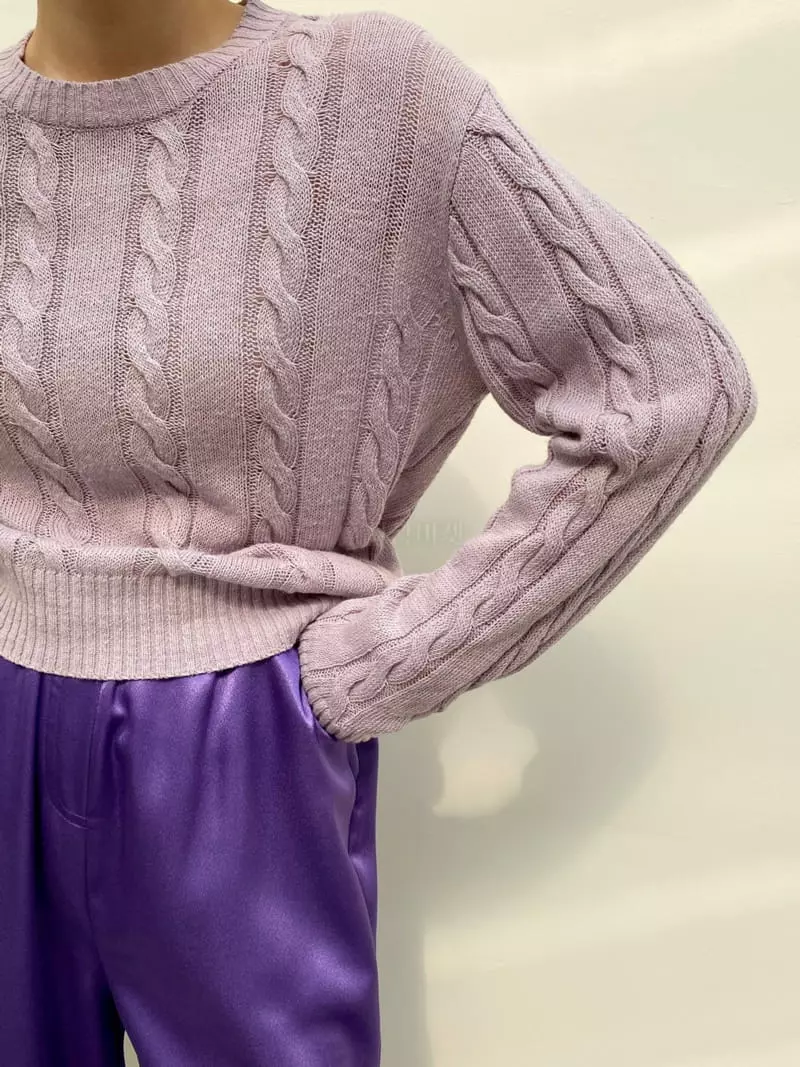 Cedar - Korean Women Fashion - #momslook - Spring Aran Knit Tee - 4