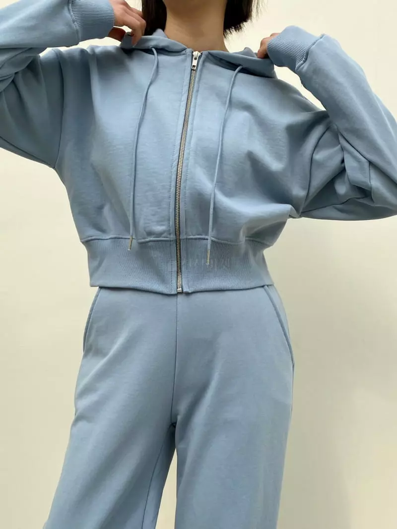 Cedar - Korean Women Fashion - #womensfashion - Crop Hoody Zip-up - 2