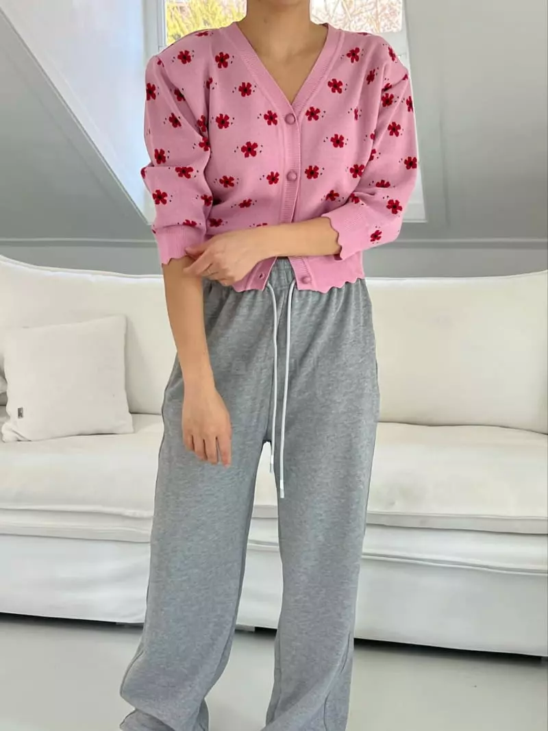 Chapter - Korean Women Fashion - #momslook - Flower Puff Cardigan - 2