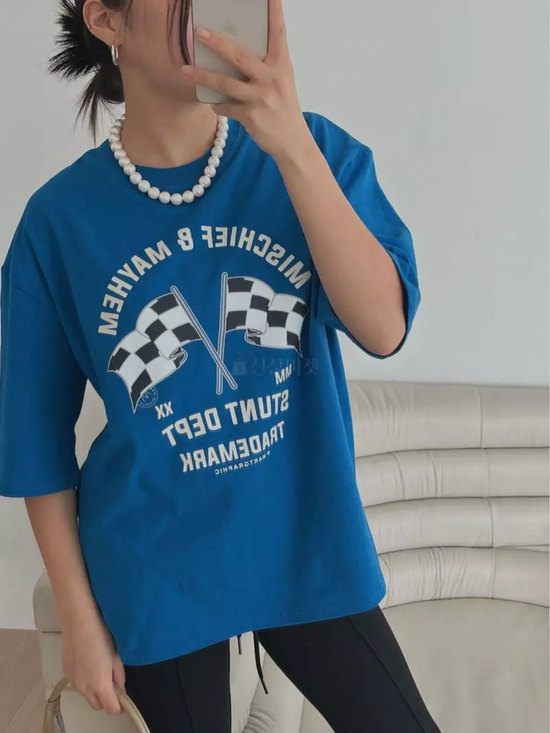 Chapter - Korean Women Fashion - #momslook - Chess Flag Tee