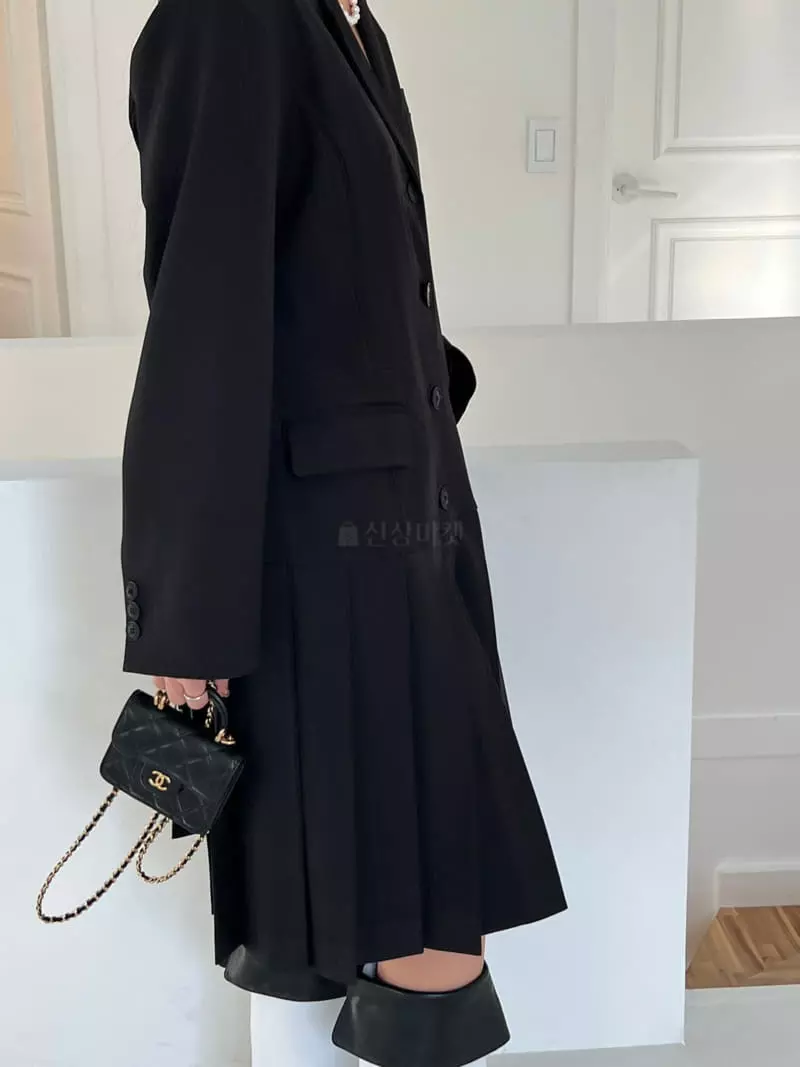 Chapter - Korean Women Fashion - #momslook - Pleats Jacket One-piece - 2