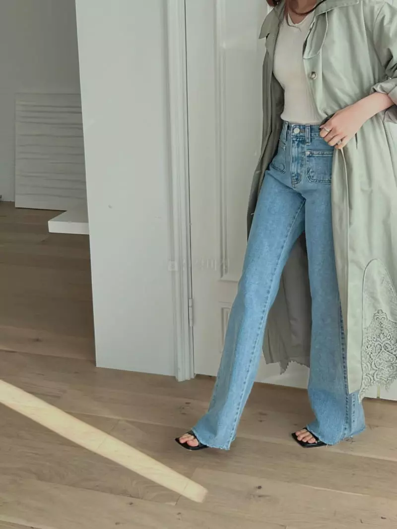 Chapter - Korean Women Fashion - #romanticstyle - Pocket Row Jeans - 2