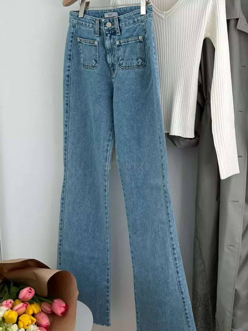 Chapter - Korean Women Fashion - #shopsmall - Pocket Row Jeans - 4