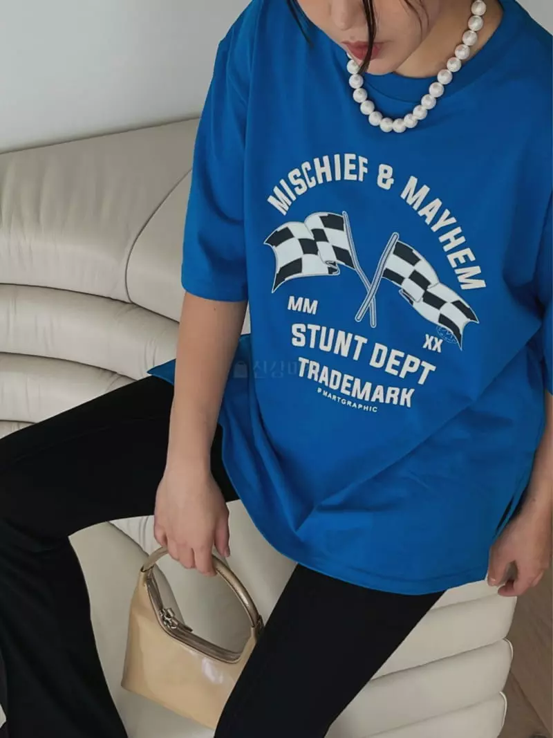 Chapter - Korean Women Fashion - #vintageinspired - Chess Flag Tee - 3
