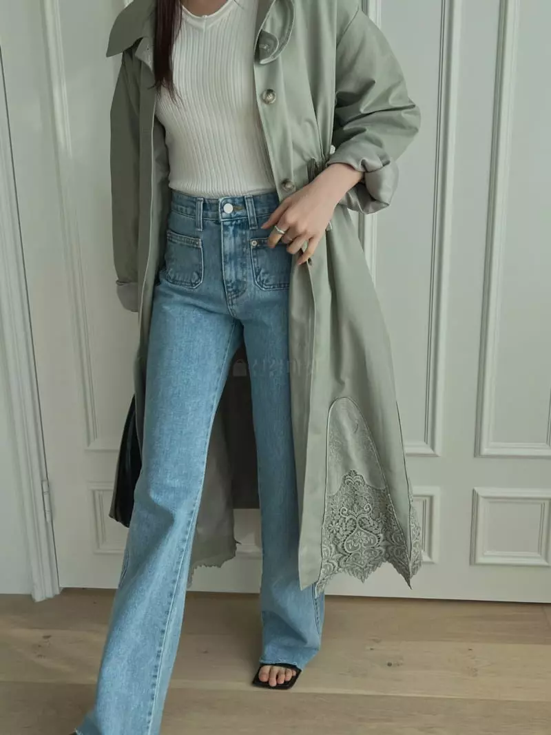 Chapter - Korean Women Fashion - #momslook - Just Lace Trench Coat - 4