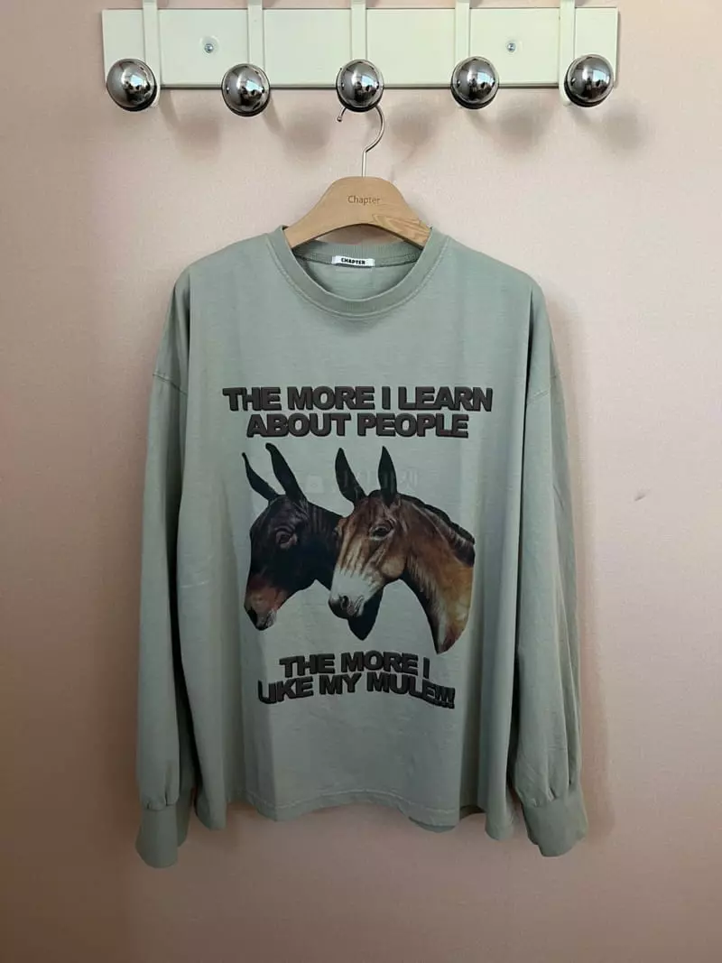 Chapter - Korean Women Fashion - #womensfashion - Horse Print Tee - 3