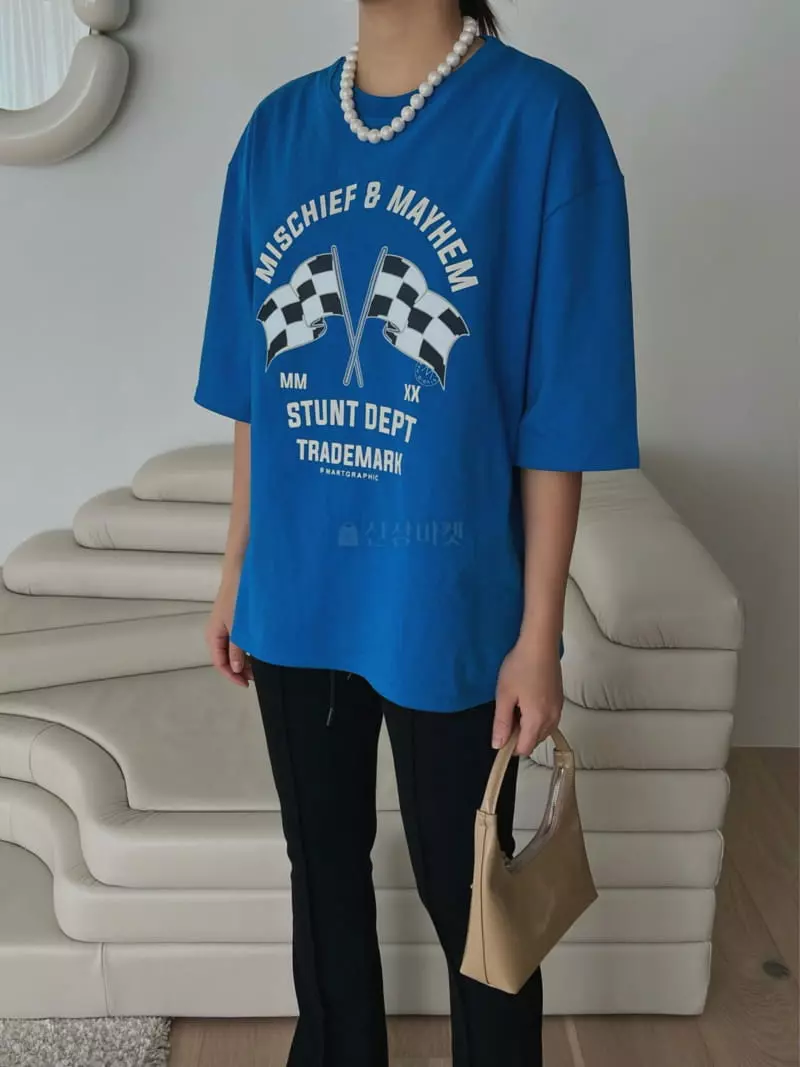 Chapter - Korean Women Fashion - #womensfashion - Chess Flag Tee - 2