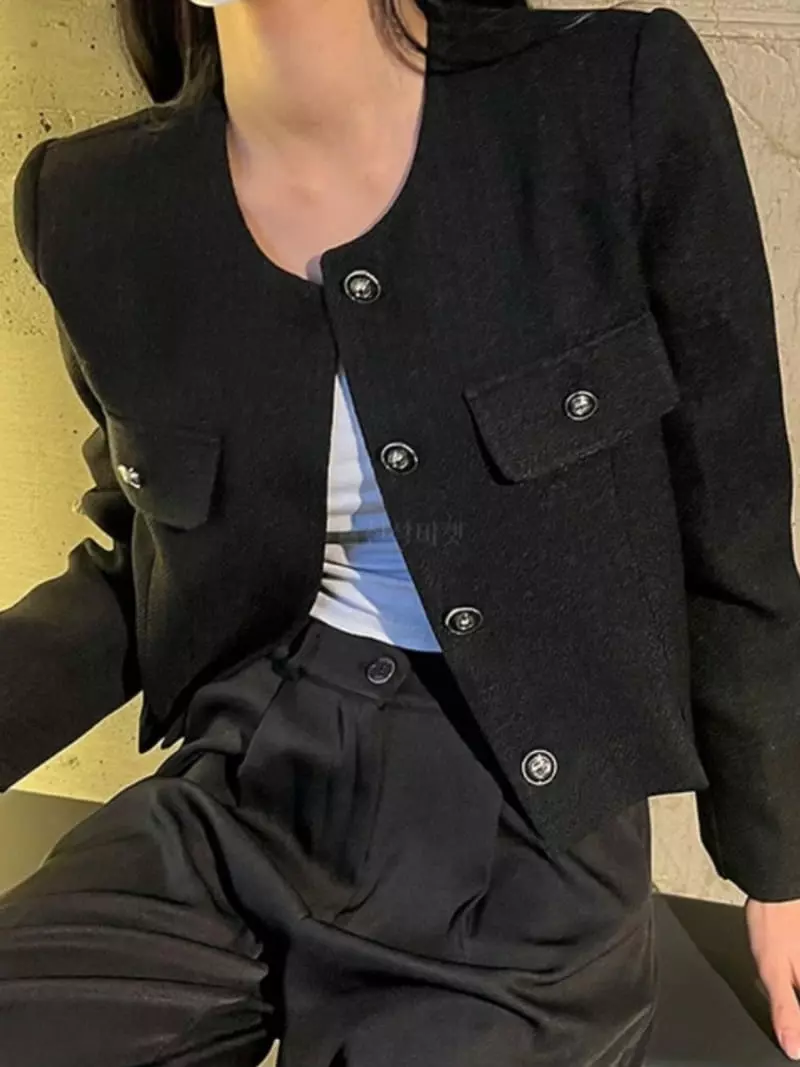 Chapter - Korean Women Fashion - #womensfashion - No Collar Open Jacket - 2