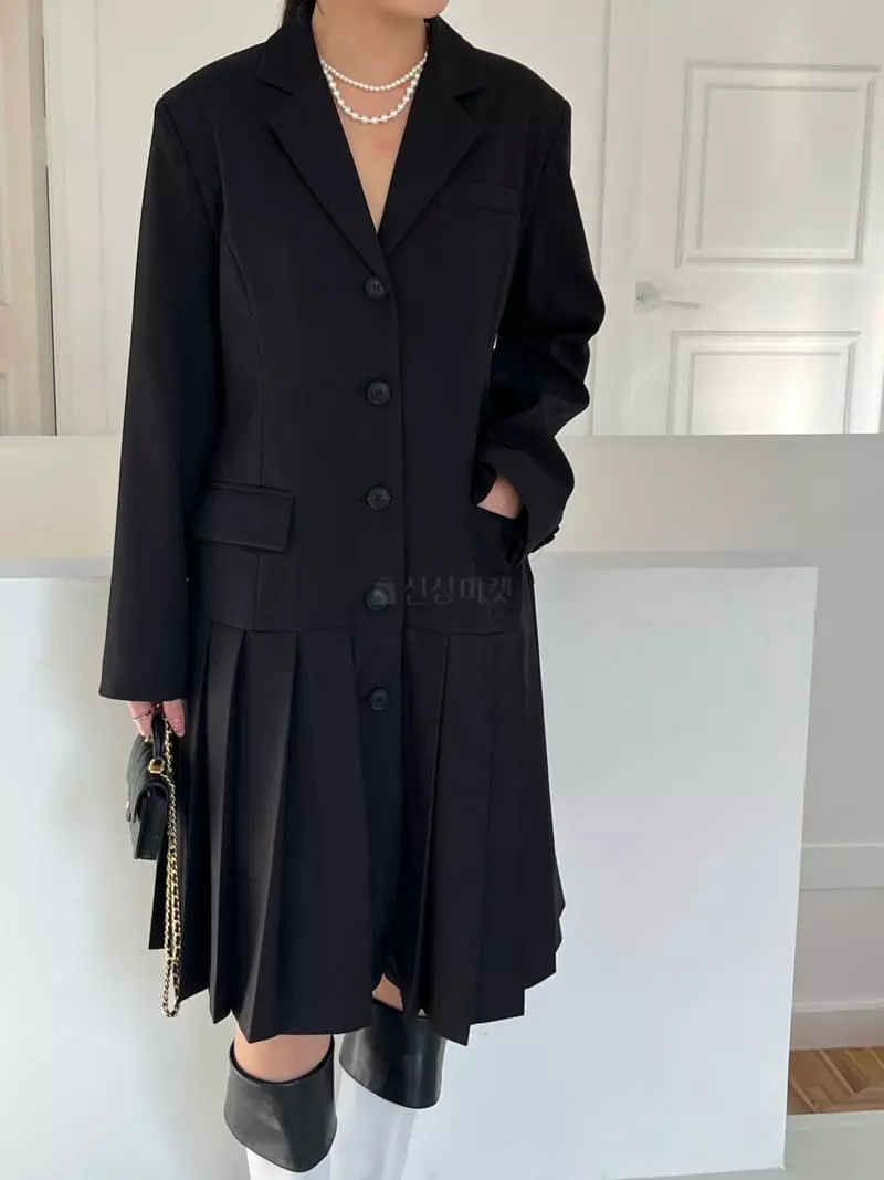 Chapter - Korean Women Fashion - #womensfashion - Pleats Jacket One-piece