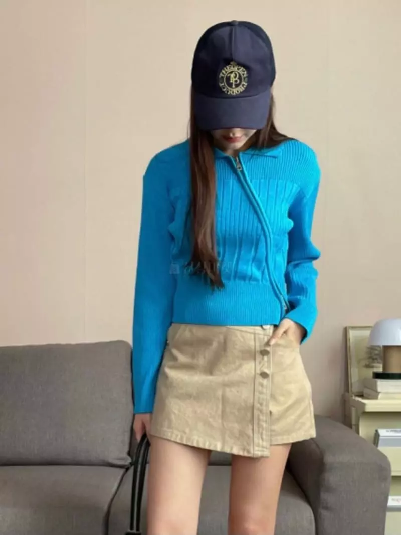 Chapter - Korean Women Fashion - #womensfashion - Diagonal Two-way Knit Tee - 2