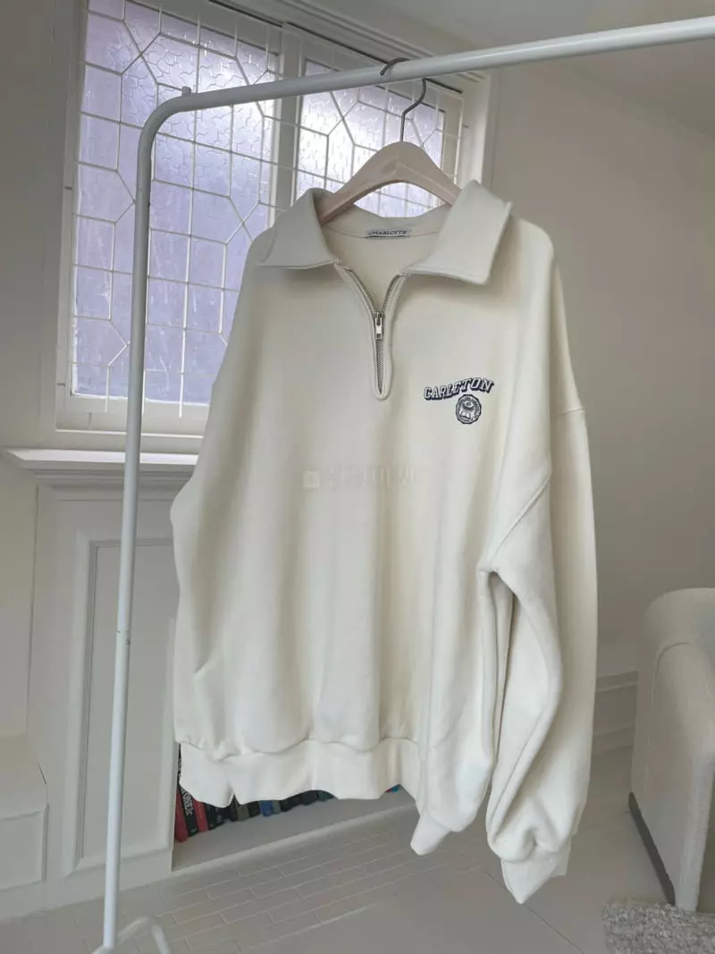Charlotte - Korean Women Fashion - #momslook - Carlton Half Zip-Up Sweatshirt