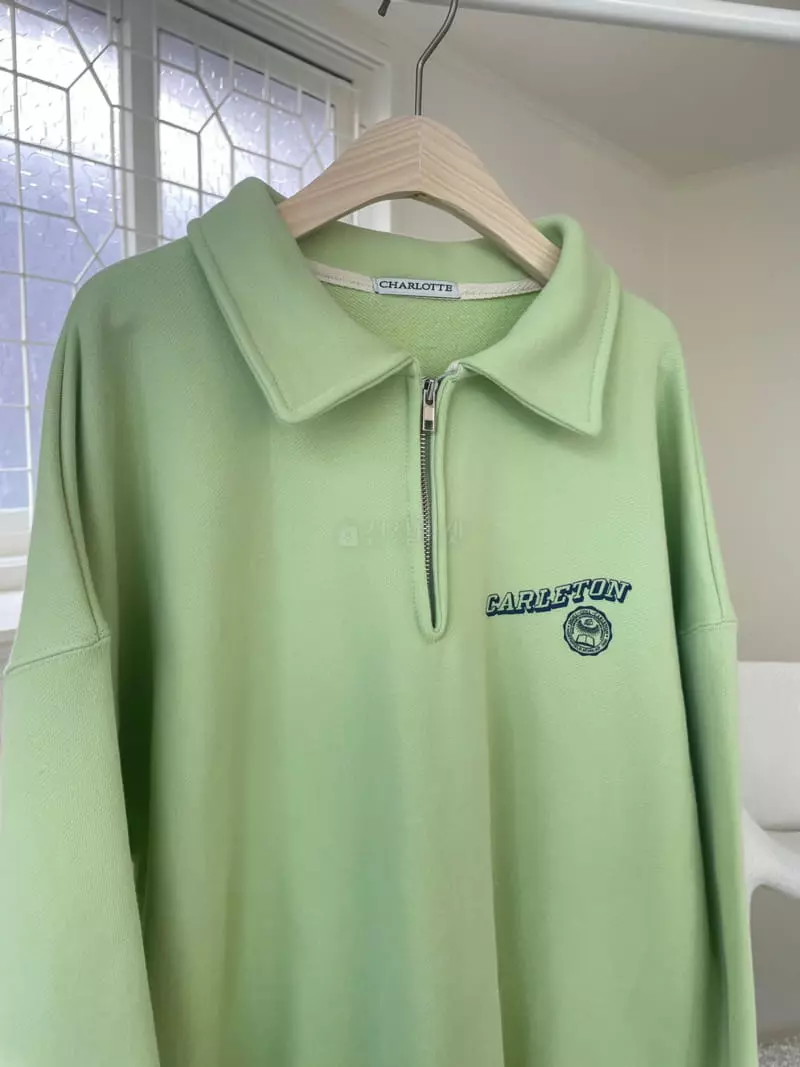 Charlotte - Korean Women Fashion - #momslook - Carlton Half Zip-Up Sweatshirt - 3