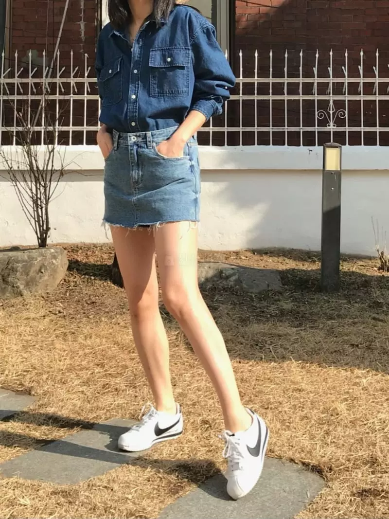 Charlotte - Korean Women Fashion - #romanticstyle - Denim Skirt Pants
