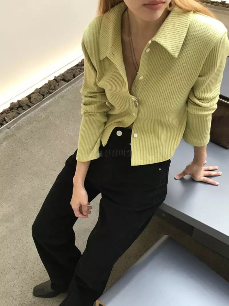 Charlotte - Korean Women Fashion - #thelittlethings - Waffle Collar Tee - 2